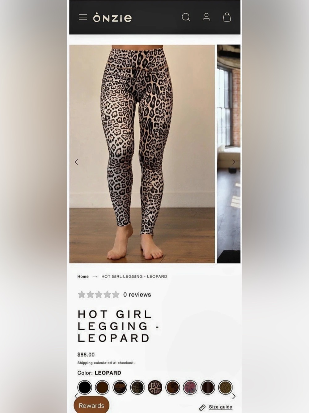 Onzie Hot Girl Legging - Leopard Brown & Black Leggings